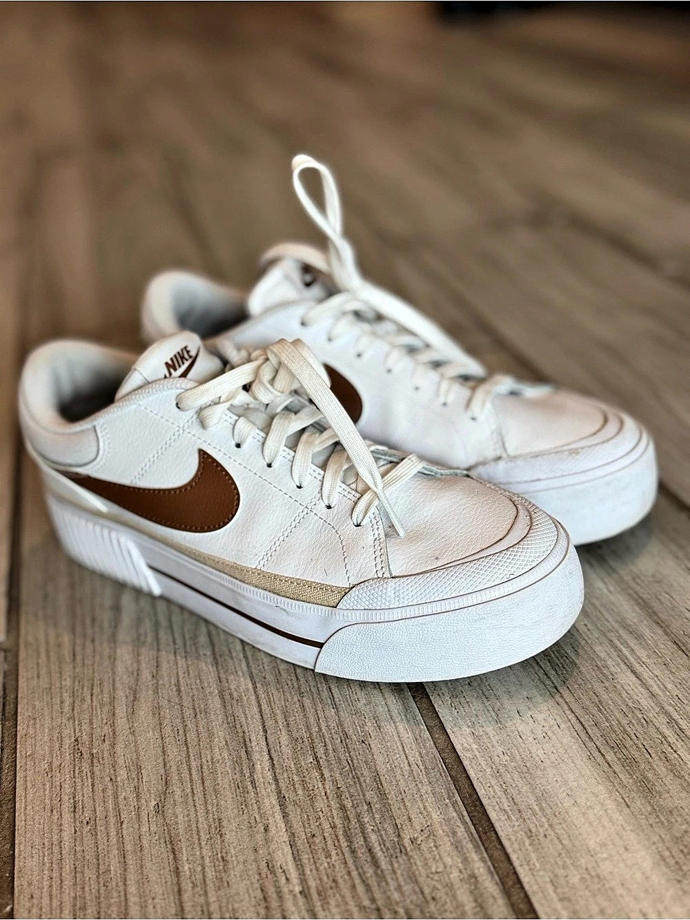 Nike Court Vision Alta White Baroque Brown & Brown Sneakers